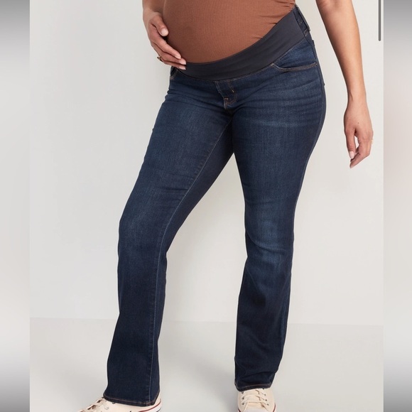 Denim - Maternity Front Low Panel Boot-Cut Jeans